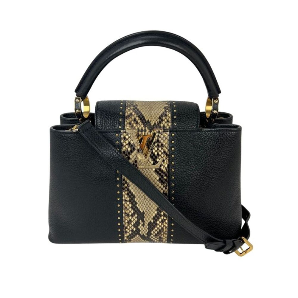 Louis Vuitton Taurillon Capucines MM Black Shoulder Bag